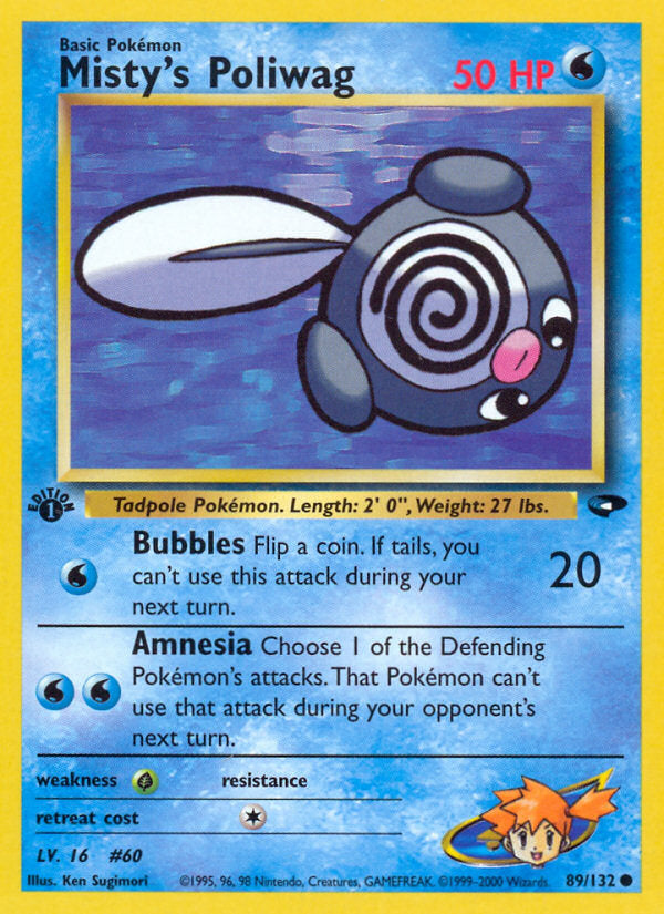 Gym Challenge Misty's Poliwag #89/132 first edition